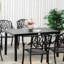 6 tables d'extérieur, aspect de patio rectangulaire, pieds en aluminium, noir imperméable pour la table de salle à manger «Garden Wonderful Time» 6, forme, aspect attrayant