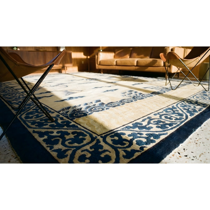 Antique Peking Chinese Allover Ivory 1890s Rug