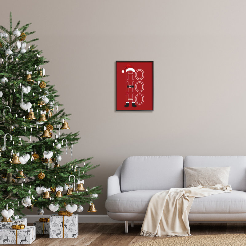 Ho, Ho, Ho, H 20 po x l 16 po x P 1,5 po, Giclée encadrée noir minuit