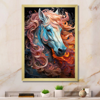 Crinière de cheval colorée sur toile