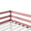 Lit mezzanine simple rose avec bois d'hévéa massif, 13 lattes renforcées, hauteur basse pour la stabilité et lit à lattes en bois avec plan de chambre à coucher-2027900822