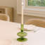 Sculptural 5" Glass Candle Holder - Modern Tabletop Candle Holder with Rounded Accent Base-1454660923