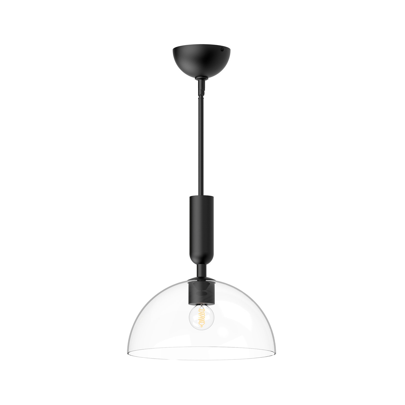 Casoria Single Light Glass Pendant, Matte Black