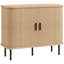 Modern Sideboard Storage Cabinet with Sliding Doors, Kitchen Cabinet with Steel Legs