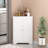 Floor Corner Cabinet With 2 Doors And Adjustable Shelves, Freestanding Narrow Cabinet Organizer, Corner Storage Cabinets For Bathroom, Kitchen, Living Room, Or Bedroom, White