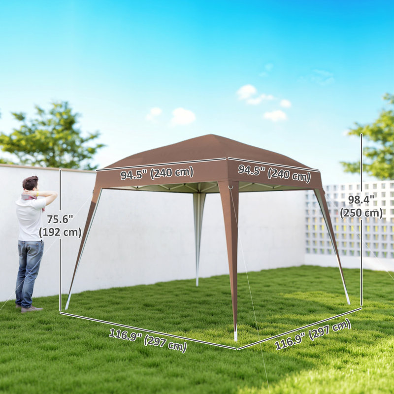 Tente d'extérieur pliable avec sac 8 pi x 8 pi, café