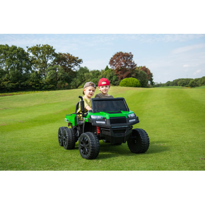 Freddo Toys 24V 4x4 Farm Tractor 2-Seater Ride-On with Detachable Trailer & Remote