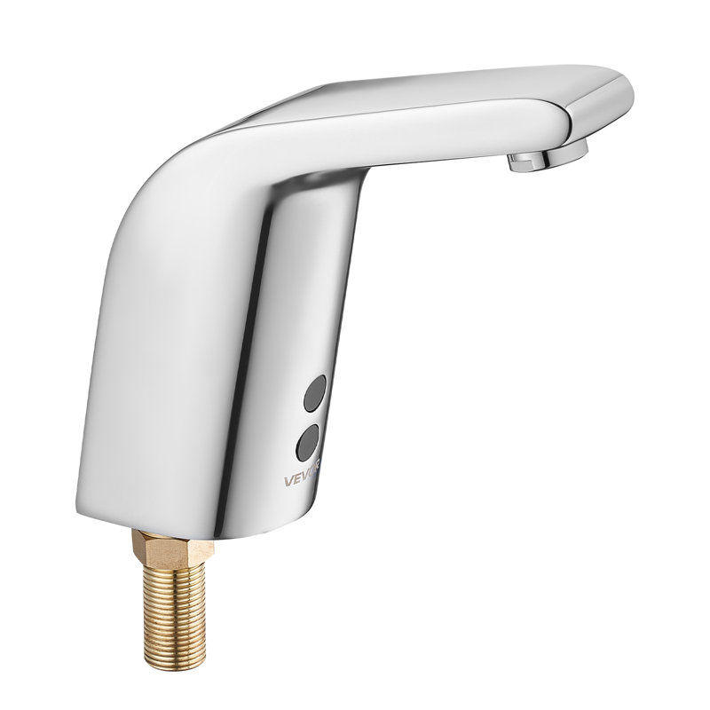Robinet de lavabo pour salle de bain sans contact avec capteur d'eau froide chromé 9/16 po