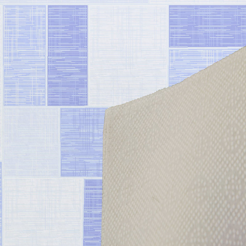Tapis en polyester bleu pastel tissé à la machine, Rectangle 2 pi 7 po x 4 pi 11 po