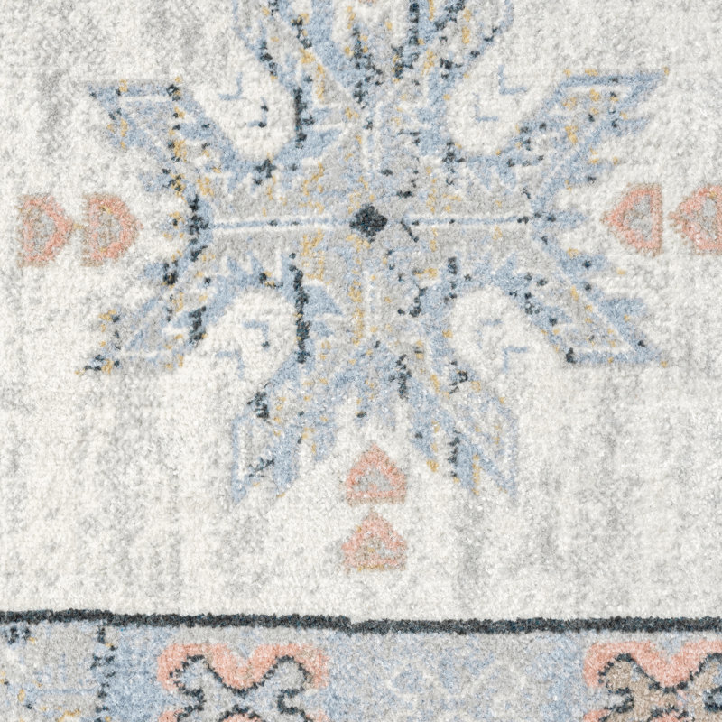 Tapis bleu clair / bleu Onnika, Tapis de couloir 2 pi 2 po x 7 pi 2 po