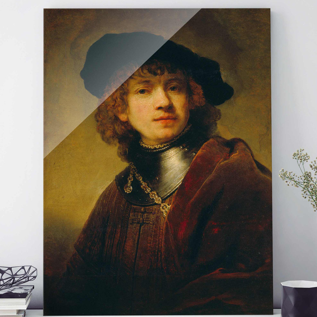 Glasbild Selbstporträt von Rembrandt van Rijn