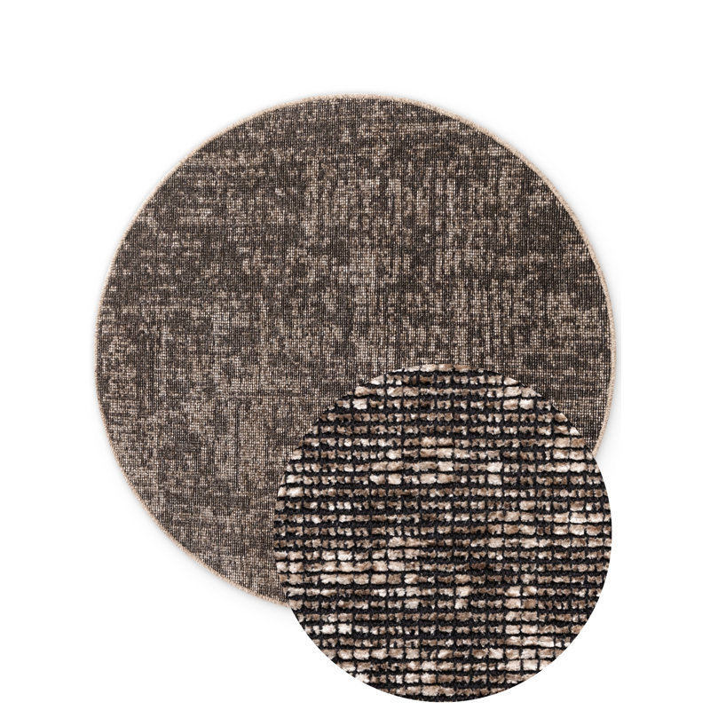Geometric Cotton Area Rug, Round 200 cm