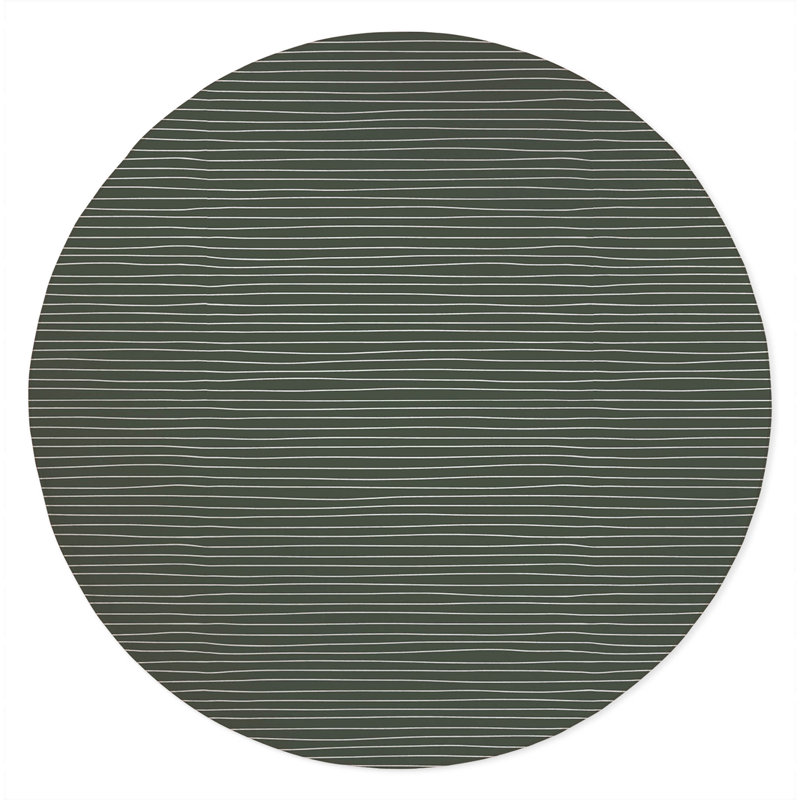 Slat Non-Slip Outdoor Rug, Round 5'