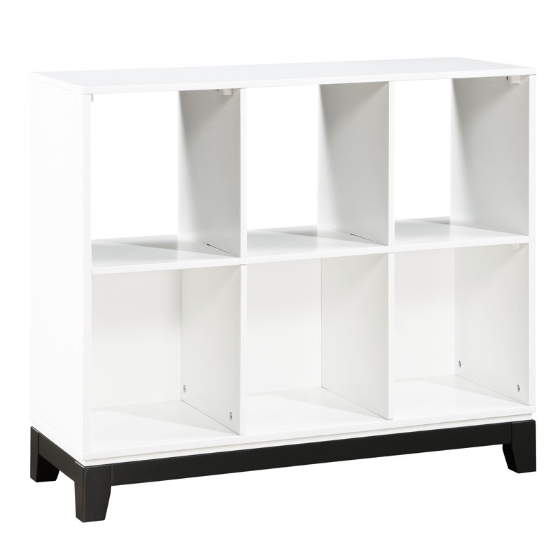 Bibliothèque rustique à 6 tablettes en bois blanc - Rehausse l'apparence de l'espace pour la chambre à coucher