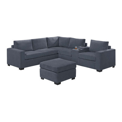 4-Piece Sectional Set W/ Ottoman by Ebern Designs