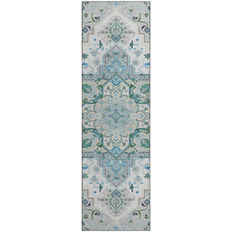 Premium Machine Washable Corum AMF1036 Oriental Rug, Runner 2'3" x 7'6"