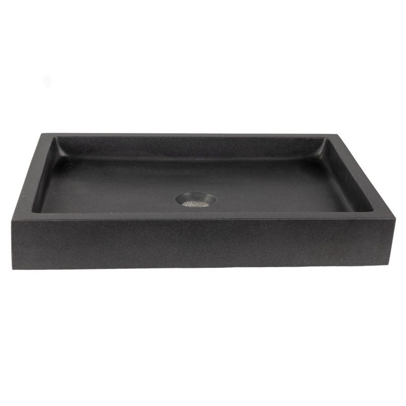 Lavabo de salle de bain vasque rectangulaire en pierre