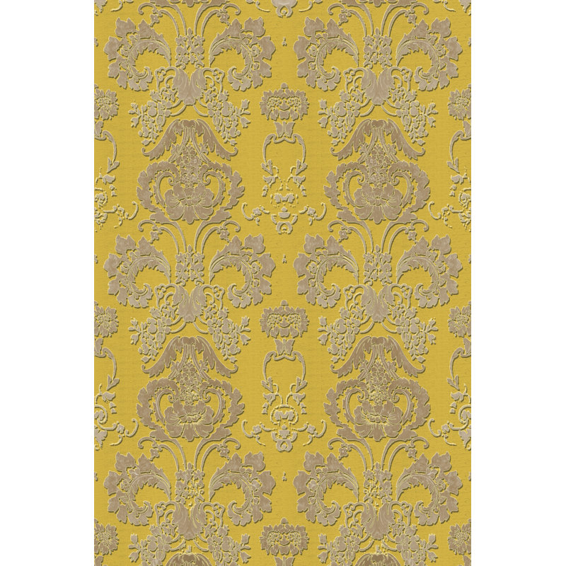 Tapis décoratif gris à motif de roses traditionnel, Rectangle 4 pi 7,12 po x 6 pi 6,74 po