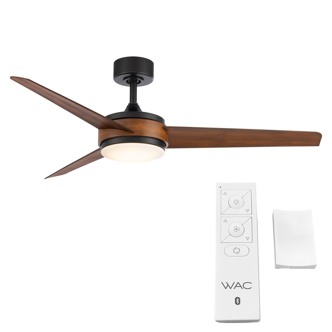 54" Mod 3 - Blade Outdoor/Indoor Smart Ceiling Fan with Remote Control and Dimmable LED Light Kit Included, Works With Google Assistant, Amazon Alexa, iOS And Android APP WAC Limited Fans 