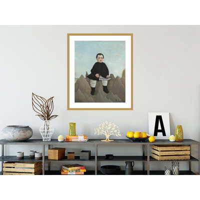«Boy on the Rocks» par Henri Rousseau, impression giclée sur cadre