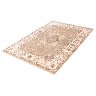 Terisa One-of-a-Kind 6' x 9'1" New Age Rectangle Wool Area Rug in Cream