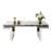 47 Inches Luxury Rectangular Mirror Coffee Table with Fluted Tempe Glass, Modern Sofa Side Table, Easy 2-Step Assembly, Light Luxury Style, Reinforced Packaging