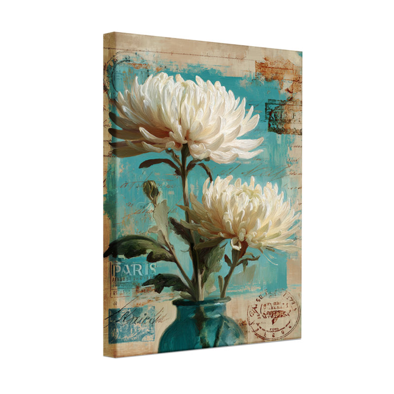 Plantes et fleurs, art floral rétro de Paris, H 36 po x l 24 po