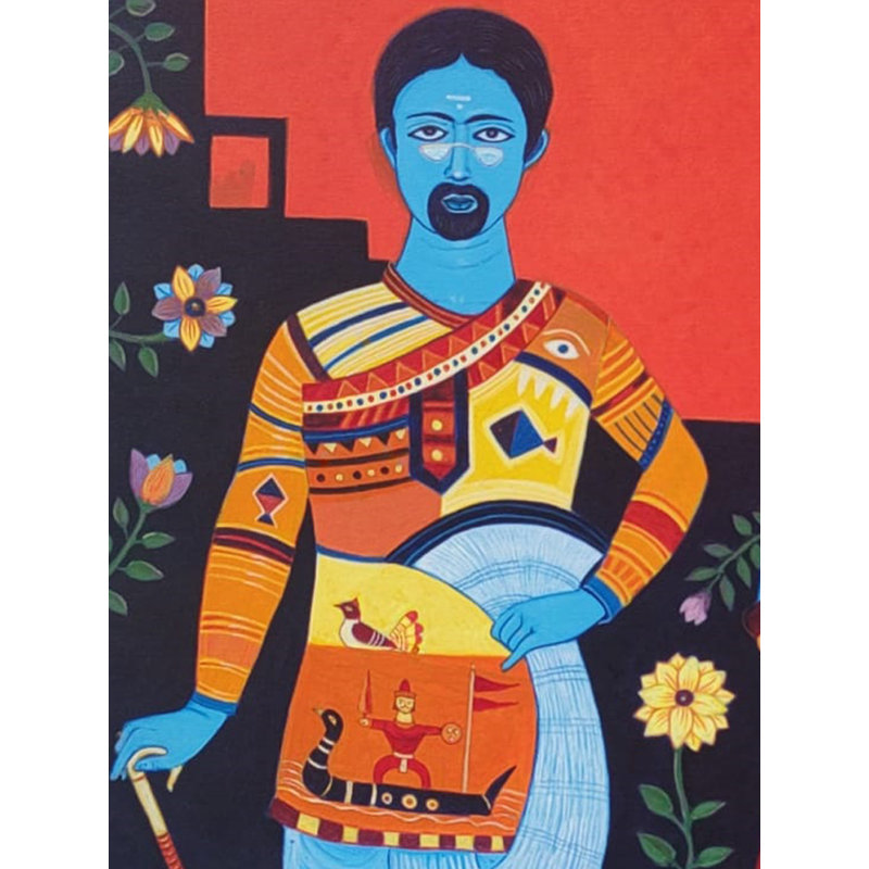 Couple indien | Acrylique sur toile | Par Bhaskar Lahiri