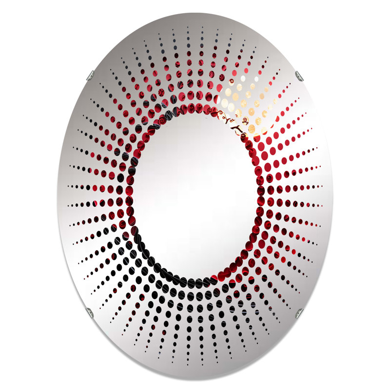 Martini Glass Mystery Wall Mirror, Drinkware Green Traditional - Martini Glass Mystery III, Red Moon Ruby Radiance, 36" x 24"