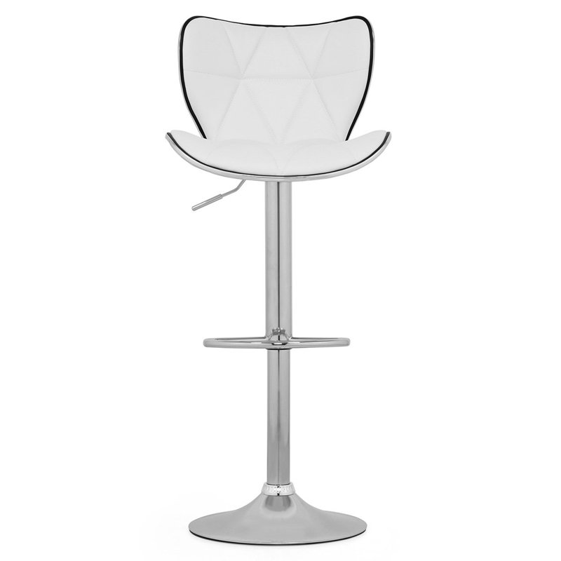 Swivel Upholstered Adjustable Height Counter Stool, White
