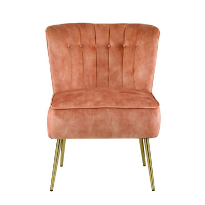 Accent Chair,Orange Tufted Accent Chair