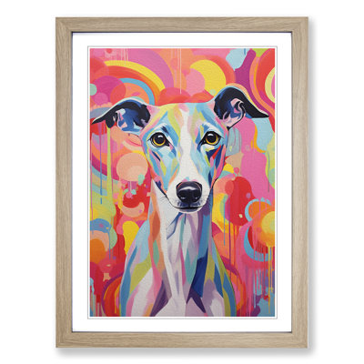 Whippet Colour Field Art - Framed Print