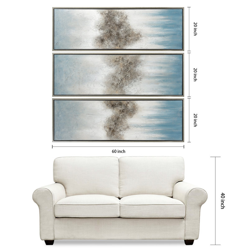 Sequence Textured Glitter Hand Painted Canvas Wall Art by Martin Edwards