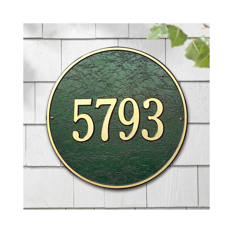 1-Line Wall Address Plaque, Bronze and Gold, Yes
