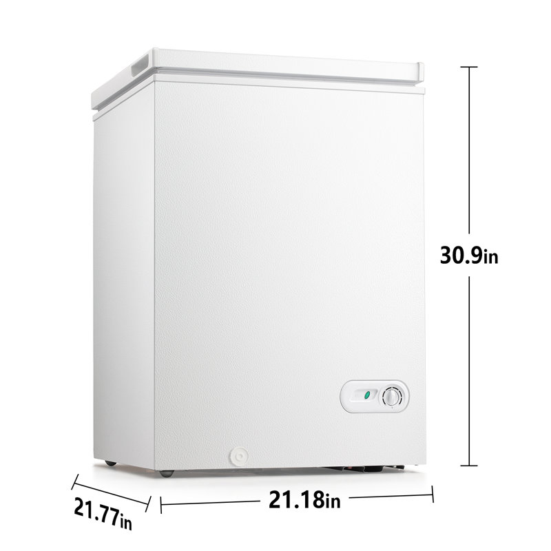 3.5 Cu.ft Deep Freezer, Chest Freezer with 2 Baskets, Fast Cooling, 7 Temp Settings, Energy Saving, Low Noise, White