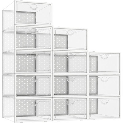 12 Pair Stackable Shoe Storage Box