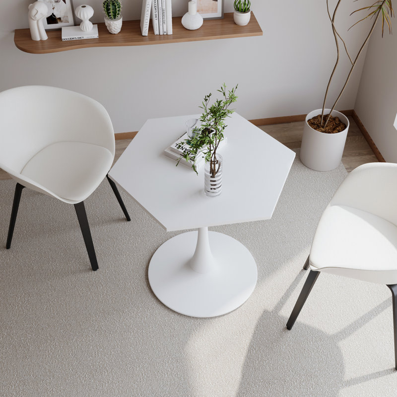 Modern Hexagonal Coffee Table with MDF Table Top, White