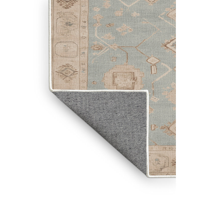Tapis beige lavable à la machine Afyon
