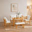 Ensemble de salle à manger de coin en bois massif blanc classique 6 pièces avec banc, table et chaises
