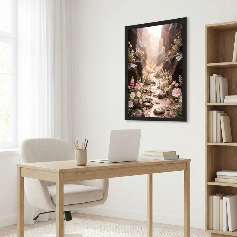 Art mural sur toile rose, 24"H x 16"W