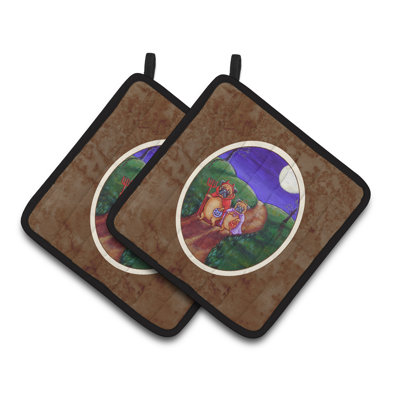 Caroline's Treasures Trick Or Treat Polyester Potholder Set