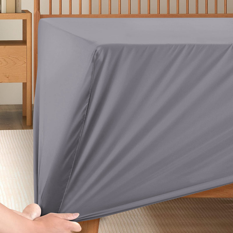 Kadie-Lea Super Soft Extra Deep Microfiber Brushed Fitted Sheet, Super King (6'), Grey