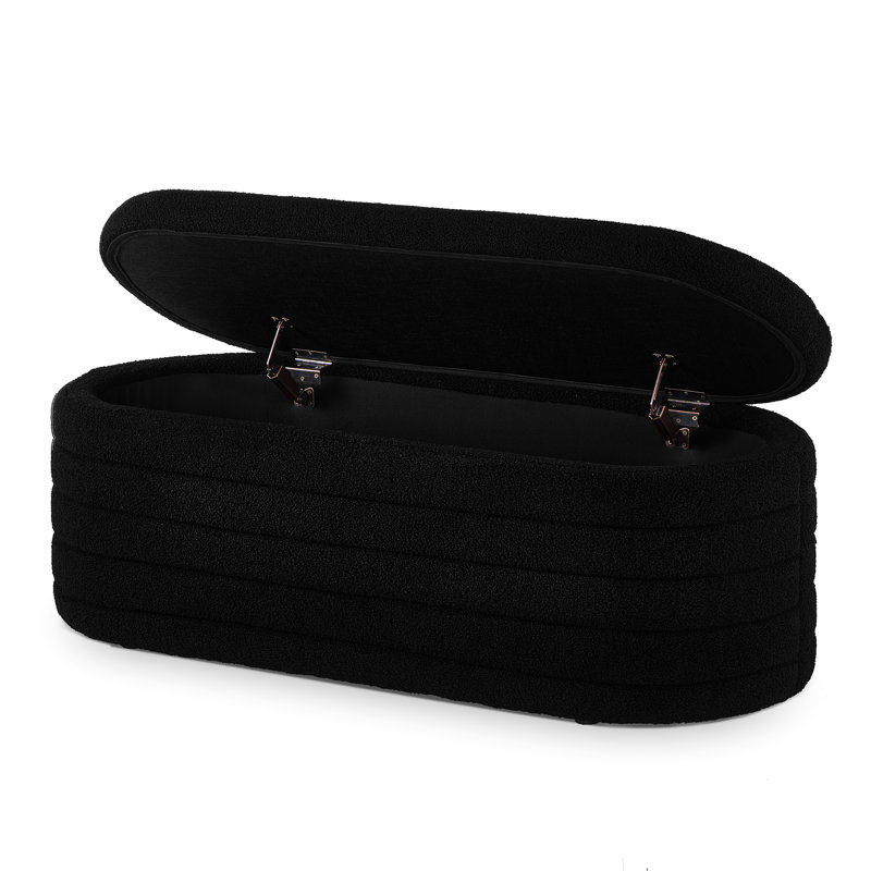 Large Oval Storage For Entryway - Provides Function And Style Bedroom Extra Seating, Black