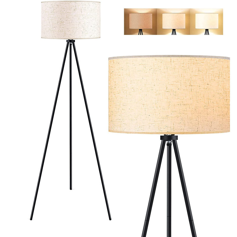Lampe trépied 49,5 po Hughlon, Crème