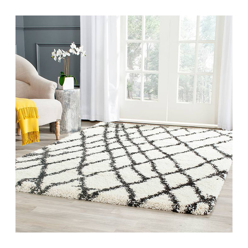 Sgb-Belize Shag Performance Geometric Rug, Rectangle 4' x 6'