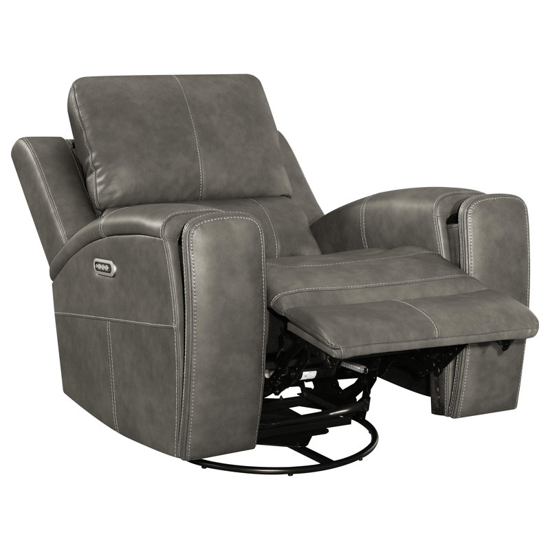 Brickston Triple Power Swivel Glider Recliner Charcoal, Charcoal
