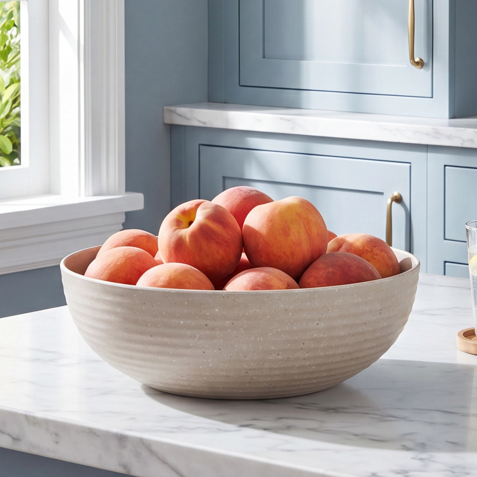 Charcoal Melamine Serving Bowl, Cream