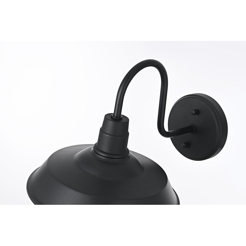 Rayan Outdoor Wall Sconce in Black, 13" H x 10" W x 15" D