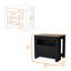 Îlot de cuisine noir avec rangement abondant - 3 tablettes pour ustensiles 2 portes et environnement organisé