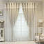 1 Pair Double Layer Flower Curtains Flower and Branch Embroidered Curtains (Beige,167 x 230 cm)